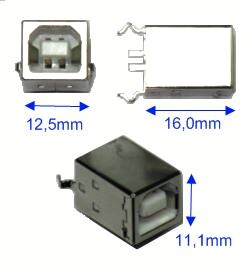USB B rak hålmonterad USB B rak hålmonterad
